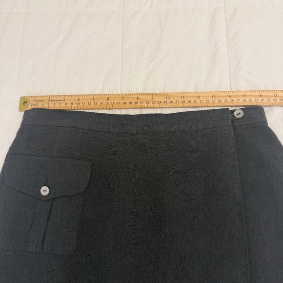 Liz Claiborne Skort 14 Linen Blend Charcoal Gray Preppy Beachy Summer Resort - Picture 5 of 8